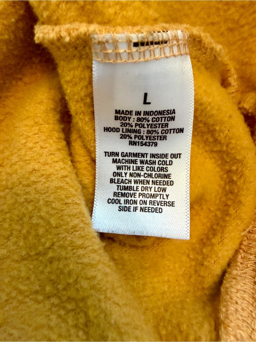Aeropostale New York NYC Empire State Building Graphic Hoodie Mustard Mens L - Picture 7 of 8
